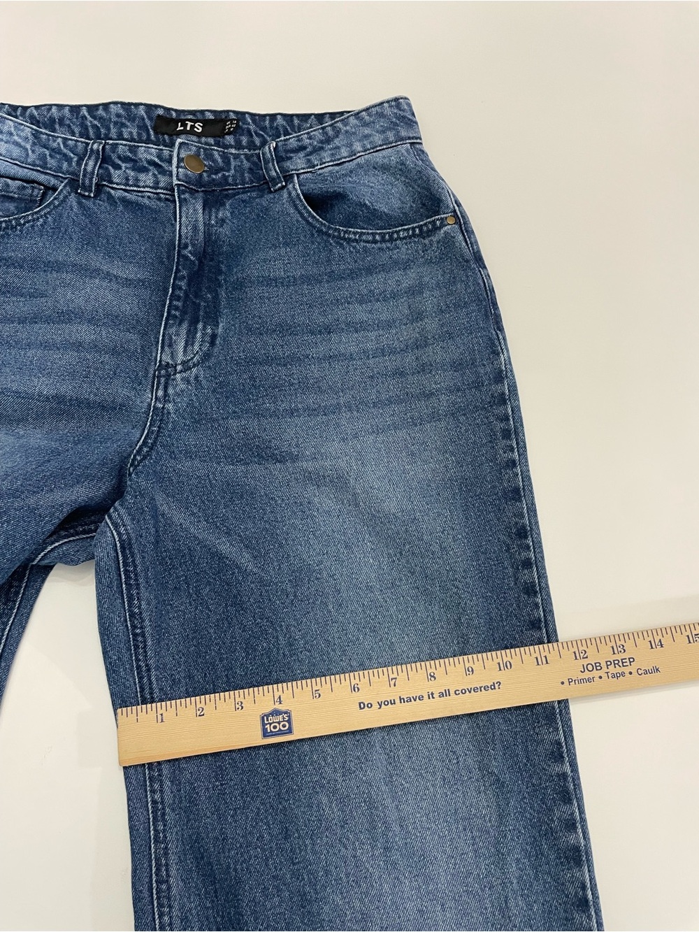 Long Tall Sally Wide Leg Denim Jeans Med Blue Wash Size 10 Inseam 35" - Picture 10 of 10
